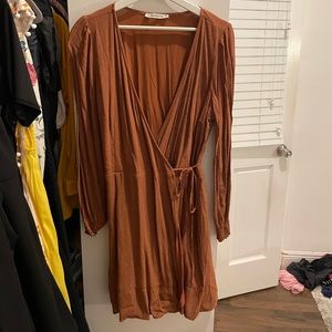 Abercrombie and Fitch Brown Polkadot wrap dress